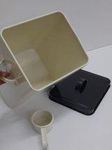 Square Metallic Storage Box – 5kg Airtight Container with Black Lid