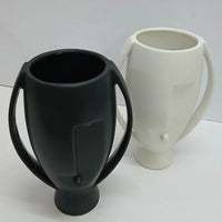 Face Decorative Ceramic Flower Vase – Modern Art Sculpture Vase in Black or White vases in decor Vases