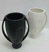 Face Decorative Ceramic Flower Vase – Modern Art Sculpture Vase in Black or White