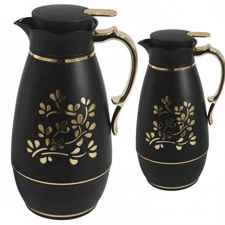 KROSHID 19 A Premium Vacuum Flask 1.9L Pink Glass Refill Electro Plated Gold Finish Kitchen & Dining Thermoses