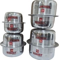 REDBERRY Premium Aluminium Sufurias 8 Piece Set 12cm to 19cm Half Polish Kitchen & Dining Casserole Dishes