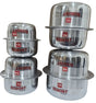 REDBERRY Premium Aluminium Sufurias 8 Piece Set 12cm to 19cm Half Polish Kitchen & Dining Casserole Dishes