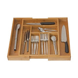 Expandable Bamboo Cutlery Drawer Organizer – 8 Grids, Adjustable 32.5cm–50cm- Furaha Finds Kenya