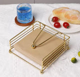 Metallic Serviette Holder with Weighted Arm – Black & Gold Napkin Dispenser- Furaha Finds Kenya