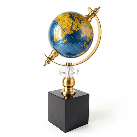 World Globe Marble Base Ornament – Luxe Decor Statement Decor