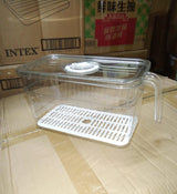 5L Clear Acrylic Fridge Storage Container with Built-in Draining Board
