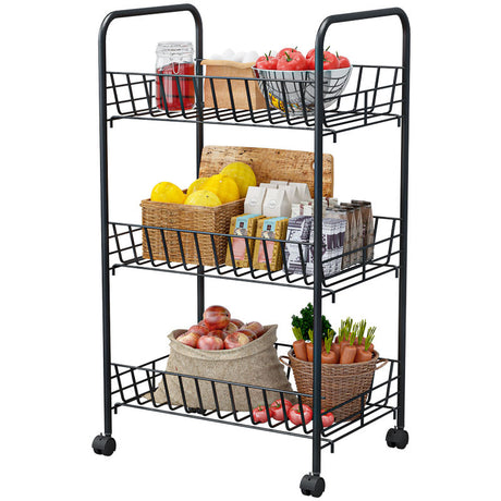 Metallic Organizer Stand with Wheels | 40cm x 26cm x 70cm- Furaha Finds Kenya