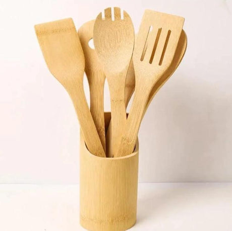 5in1 Bamboo Mwiko Set | Eco-Friendly Cooking Utensils | Versatile Kitchen Tools Utensils Kitchen Utensil Sets