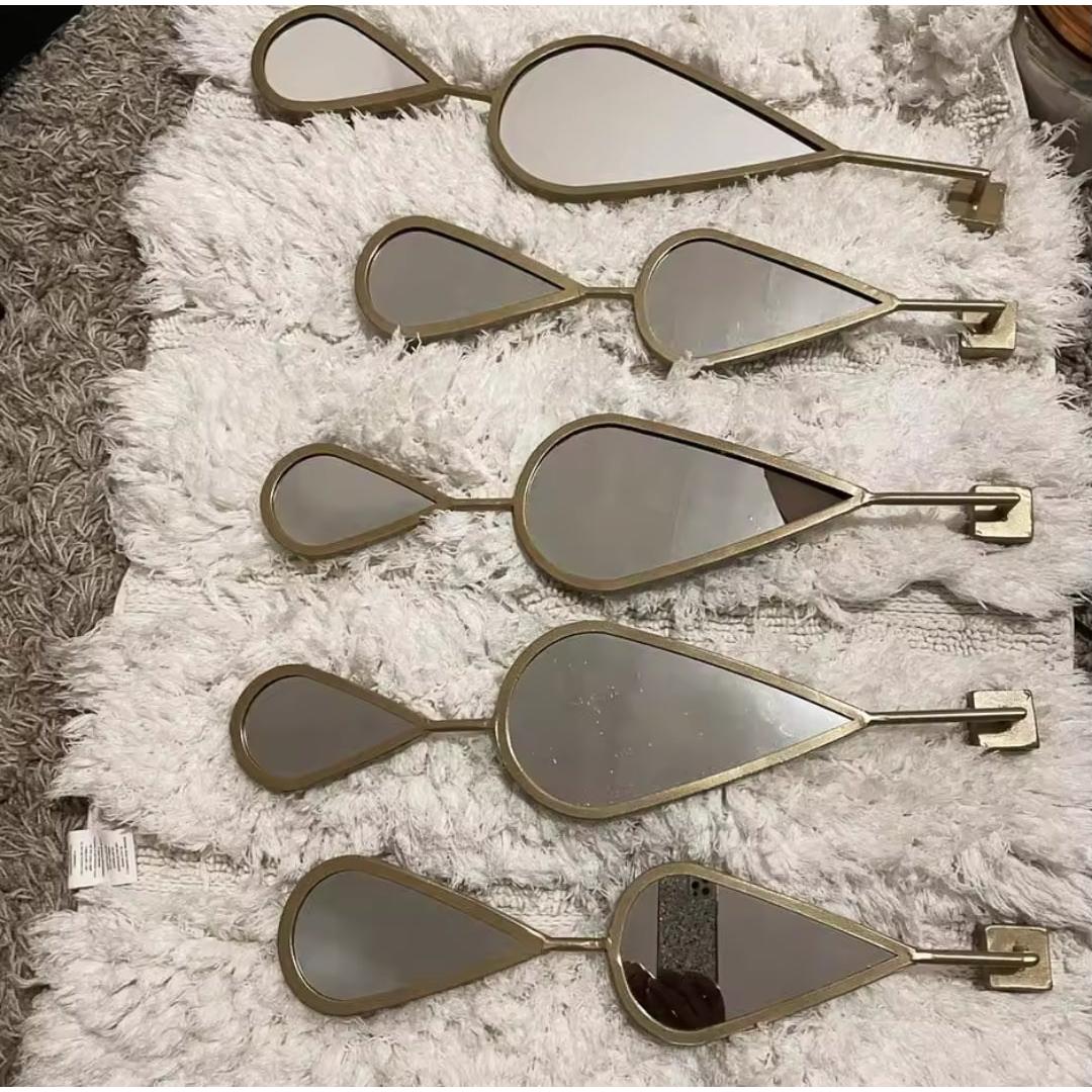 5in1 Tear Drop Decorative Mirrors Set Elegant Home Decor