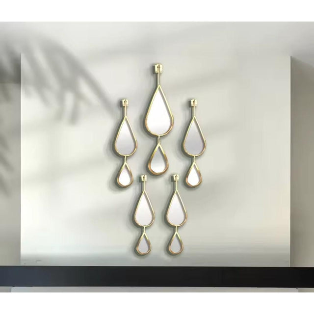 5in1 Tear Drop Decorative Mirrors Set Elegant Home Decor