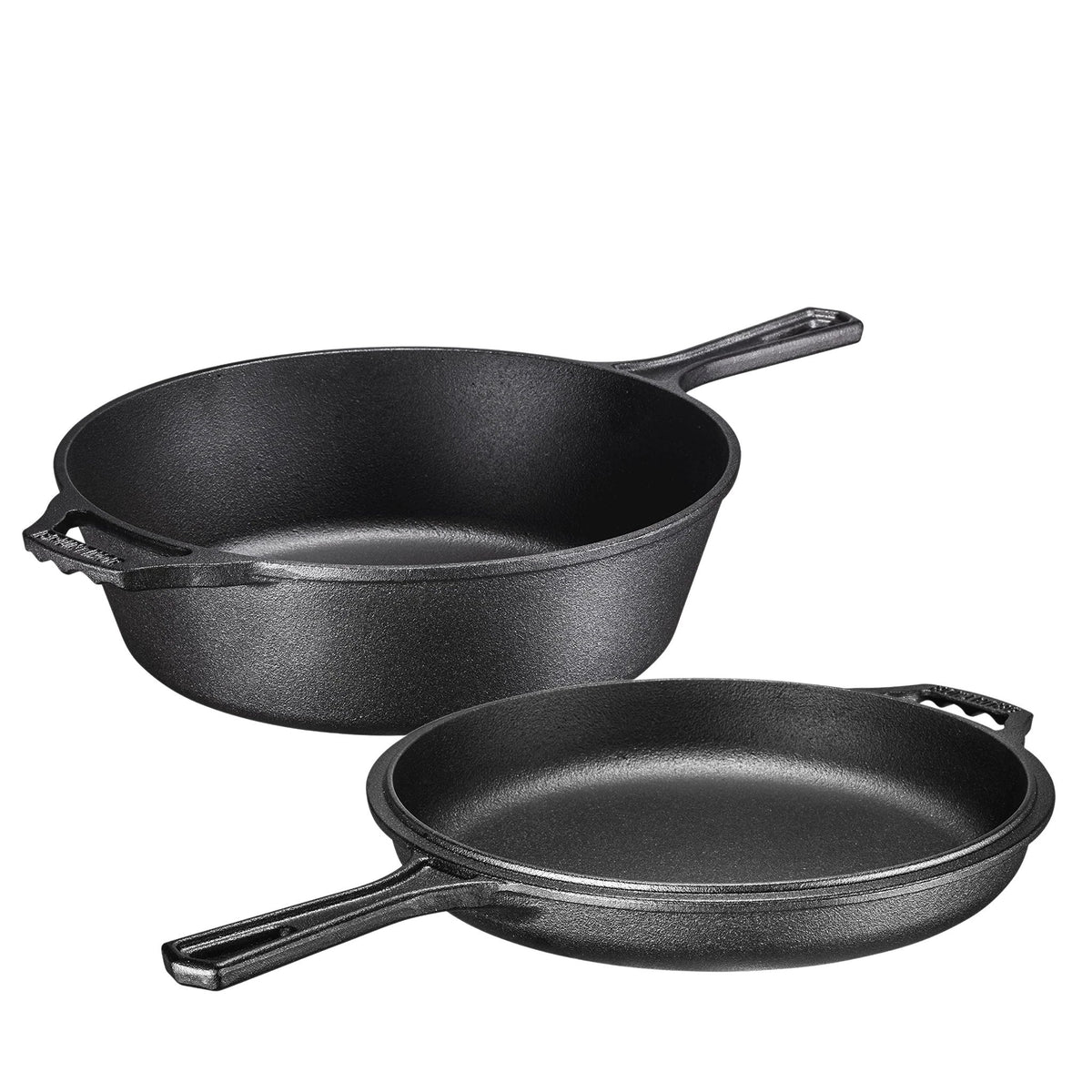 5pcs Heavy-Duty Cast Iron Cooking, Baking & Serving Set Black Finish Only Cookware Sets