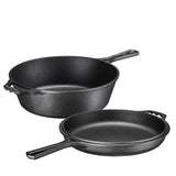 5pcs Heavy-Duty Cast Iron Cooking, Baking & Serving Set Black Finish Only Cookware Sets
