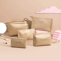 5pcs Vegan Leather Travel Makeup and Cosmetic Bags Set Closet Organizers Shoe Racks & Organizers