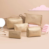 5pcs Vegan Leather Travel Makeup and Cosmetic Bags Set