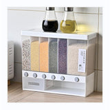 6 Compartment Cereal Dispenser Multi Grain Food Storage Container 10L Capacity.