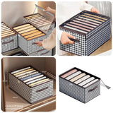 6 Grid Wardrobe and Drawer Clothes Organizer with Handles and Transparent Dust Cover – Foldable Design