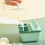 6 Holes Popsicle Ice Maker Reusable Silicone Popsicle Mold with 8 Sticks