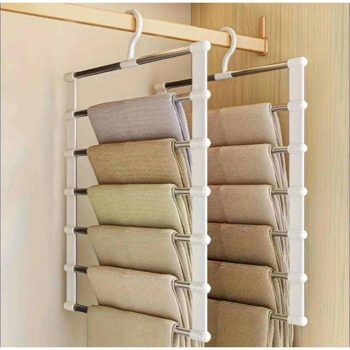 6 Layer Aluminum Tube Trouser/Pants Hanger Space Saving Closet Organizer 45cm x 35cm