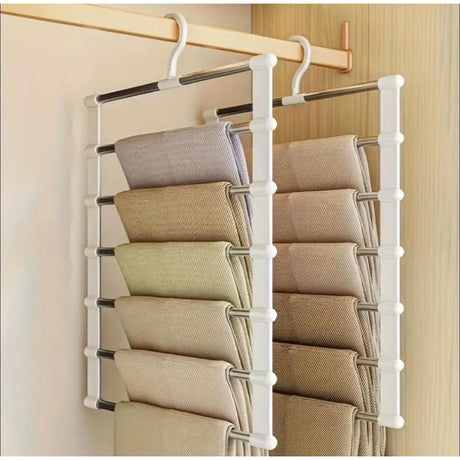 6 Layer Aluminum Tube Trouser/Pants Hanger Space Saving Closet Organizer 45cm x 35cm