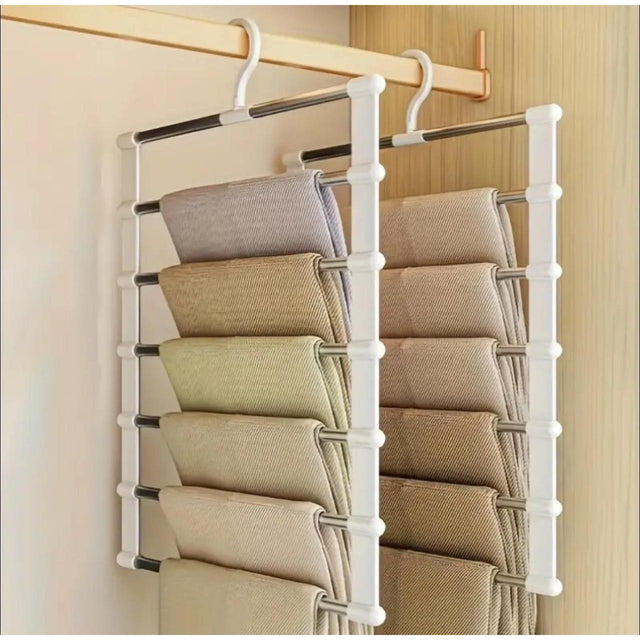 6 Layer Aluminum Tube Trouser/Pants Hanger Space Saving Closet Organizer 45cm x 35cm