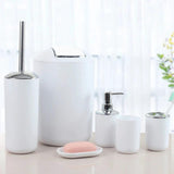 6 Piece Bathroom Accessories Set | Stylish & Functional Organization | Soap Dish, Trash Can, Toilet Brush & More Bathroom Accessories Bathroom Accessories