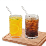 6 Piece Embossed Water/Juice Glass Set tableware Drinkware Sets