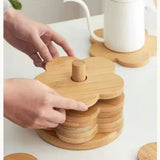6 Piece Set Heat insulation Bamboo Coasters.