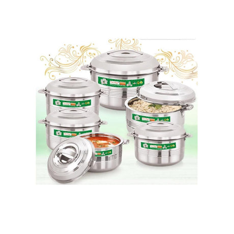 6 Piece Spark Premium Stainless Steel Hotpots Set (1500ml, 2500ml, 3500ml, 5000ml, 7500ml, 10000ml)