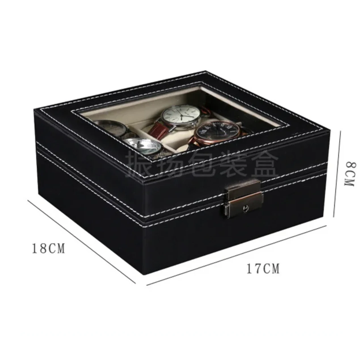 6 Slot Watch Organizer Secure Storage Box with Lock and Key Watch accessories Watches