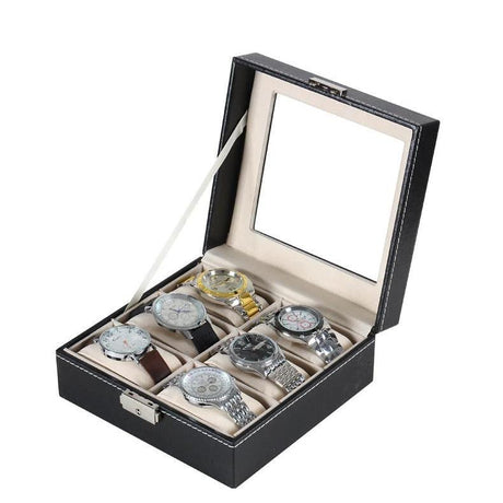 6 Slot Watch Organizer Secure Storage Box with Lock and Key Watch accessories Watches