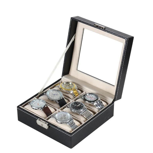 6 Slot Watch Organizer Secure Storage Box with Lock and Key Watch accessories Watches