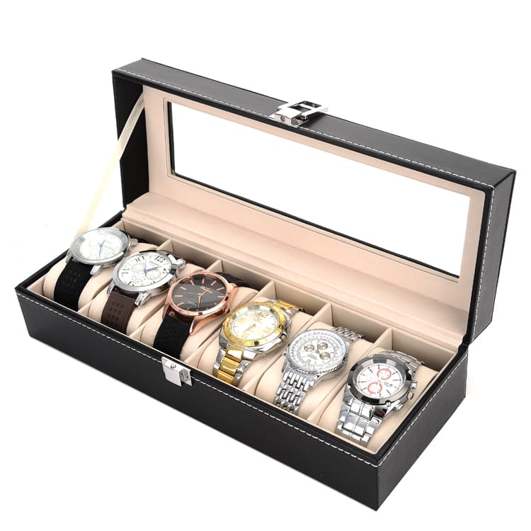 6 Slots Watch Organizer Storage Box for Business and Personal Use