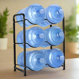 6 Water Bottle Holder Rack Heavy Duty Carbon Steel Space Saving Organizer