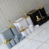 6-in-1 Luxury Bathroom Accessories Set with Touch of Gold and Silver for Organized Bathrooms