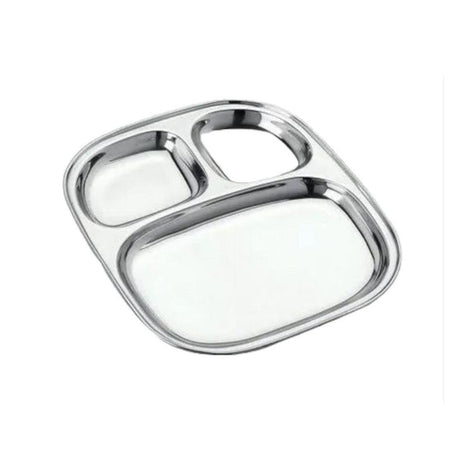 60 Piece No. 1 Oval Stainless Steel Pav Bhaji Plates Set | Multi-Partition Serving Plates | Durable & Stackable