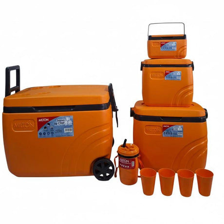 MILTON SUPER CHILL Insulated Ice Box 9 Piece Set 70L 30L 8L 3L with Jug & Glasses Travel & Outdoor Coolers