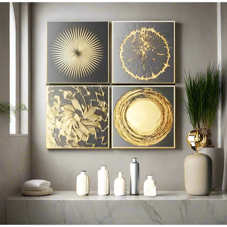60x40cm 4Piece High Quality Canvas with Wooden Frame Minimalist Wall Art Canvas Paintings Canvas Artwork Modern Elegant Living Room Home Decor