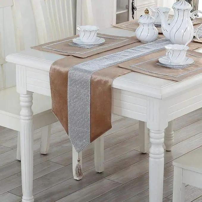13-Piece Flannel Table & Cushion Set Home Decor Table Runners