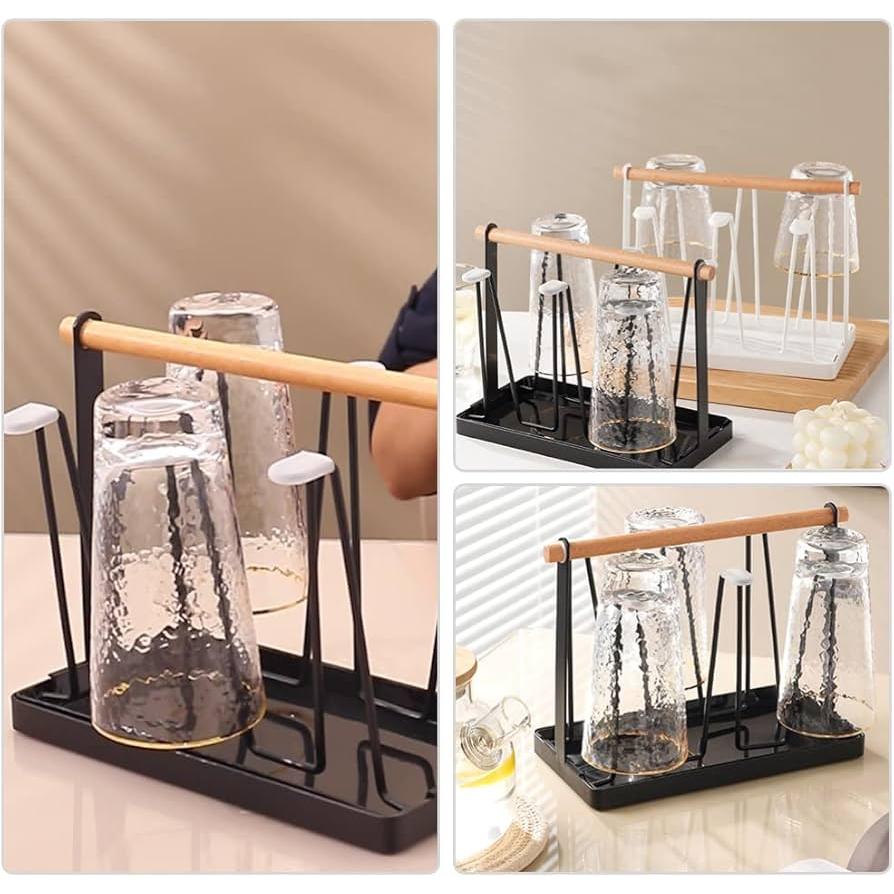 Luxury Iron Cup Glass Holder Rack- Furaha Finds Kenya