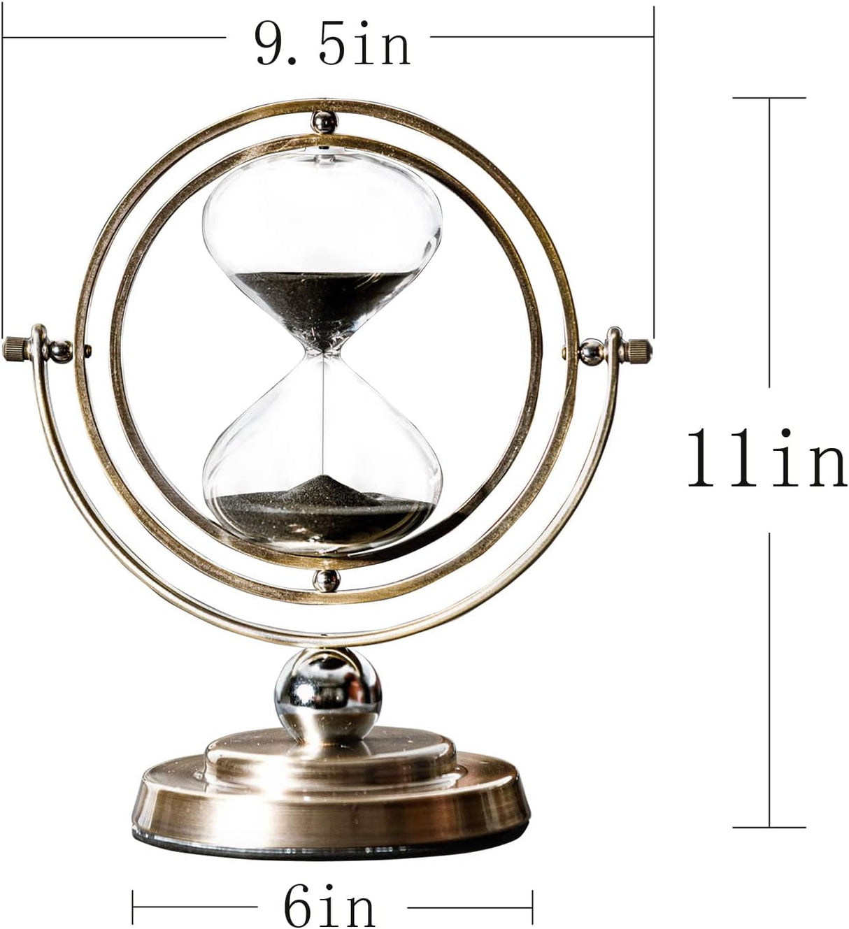 Hourglass Timer - 30-Minute Nordic Design | Vintage Home Décor | Rotating Metal Sand Timer