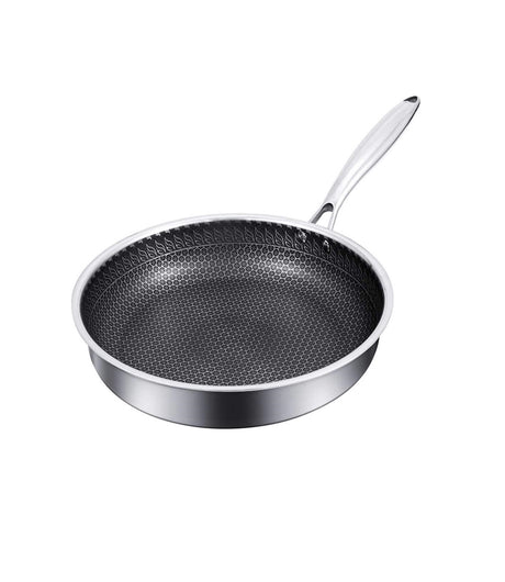 28cm Non Stick Honeycomb Stainless Steel Frying Pan | Scratch Resistant | Comfortable Handle | Oven & Induction Compatible- Furaha Finds Kenya