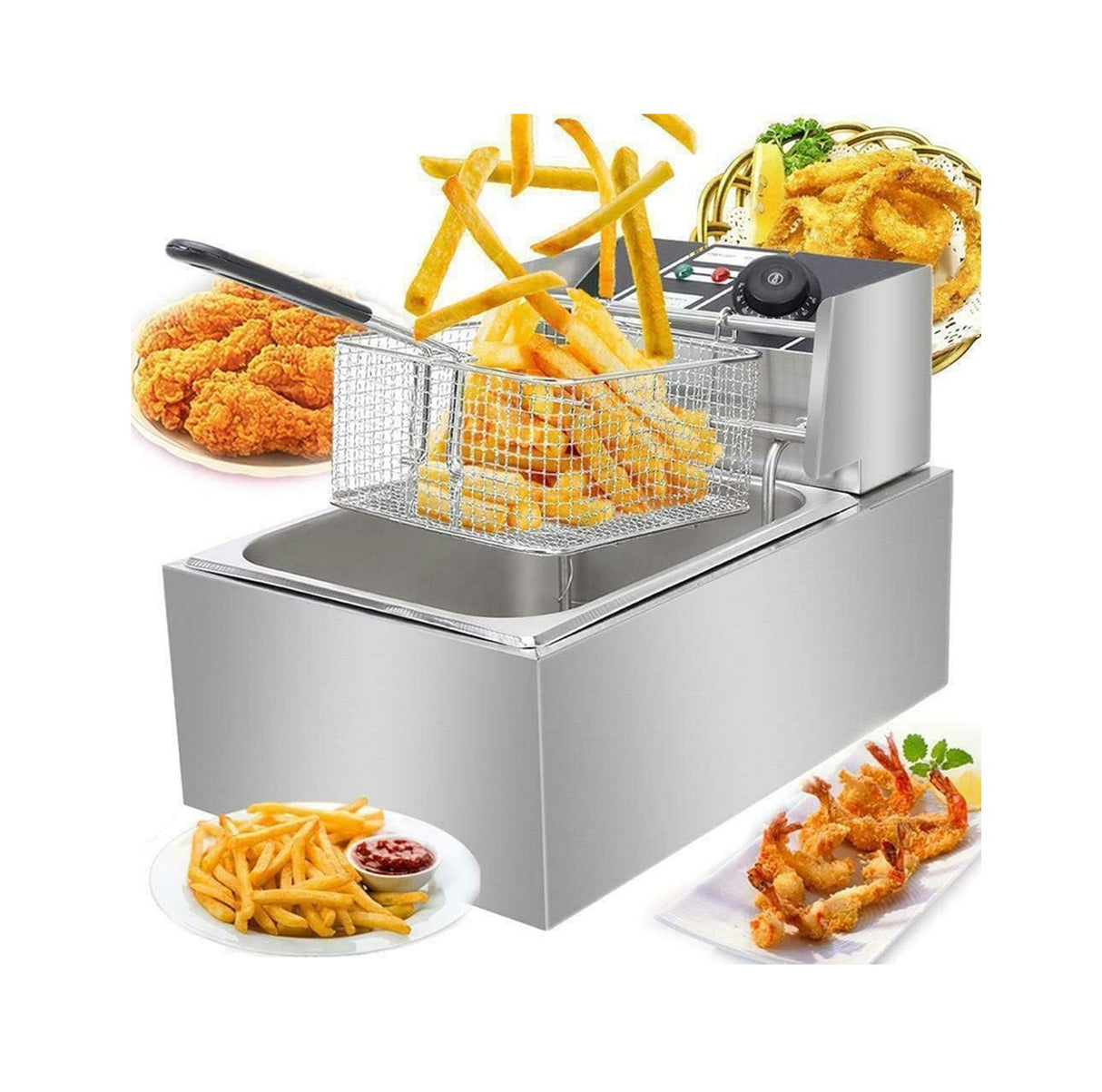 Redberry Premium Range Electric Fryer |  Single 6L | Stainless Steel Fryer with Cool Touch Handles