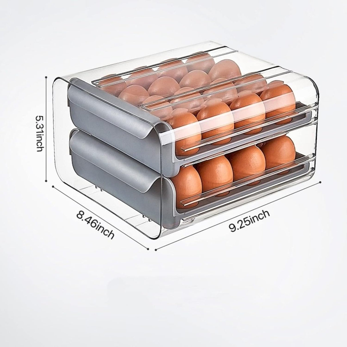 32 Egg Acrylic Tray – Durable Storage Organizer in Grey, Orange, and White