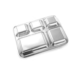 Signature 24 Piece 33 cm Stainless Steel Food Plates Set | 5 Compartment Plates | Durable & Stackable