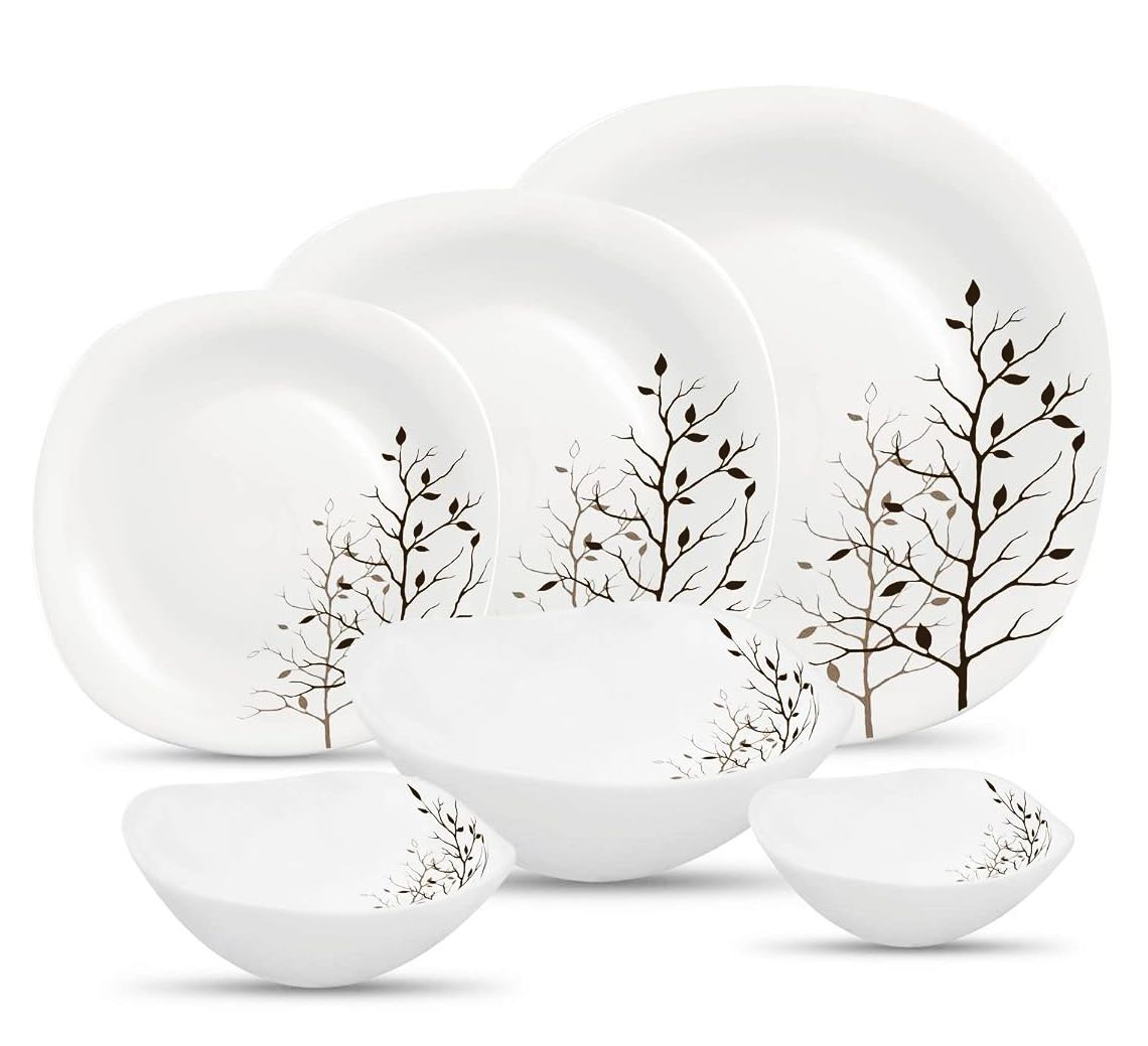 Signature 36 Piece 11" Quadra Square Dinner Plates | Autumn Design | Elegant 278mm Plate Set