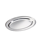 60 pcs 25 cm Stainless Steel Oval Plates (Light) Set- Furaha Finds Kenya