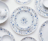 Signature 36 Piece 7.5" Classique Glass Side Plates | Blue Mystique Design | Elegant Dining Set