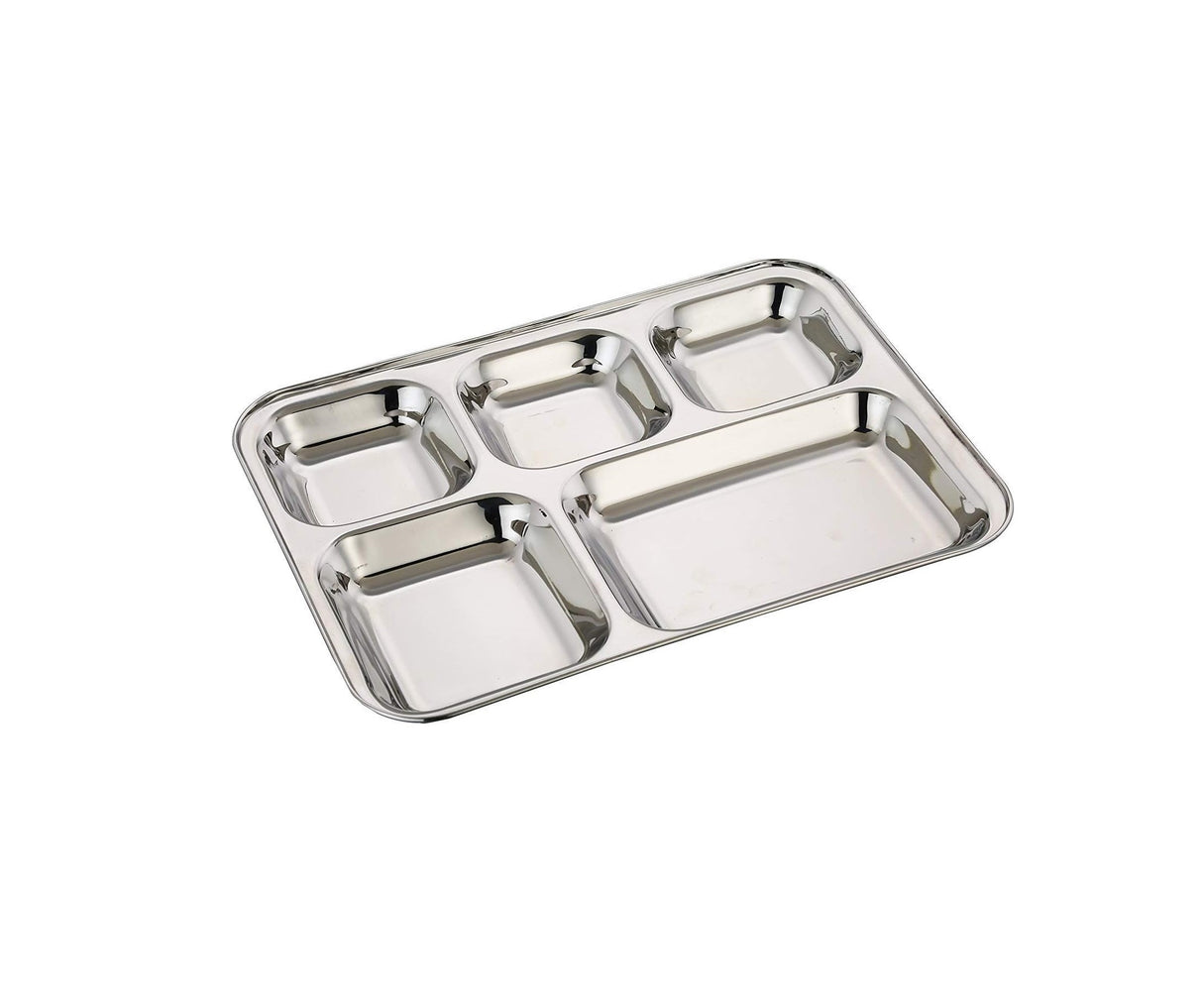 Signature 24 Piece 33 cm Stainless Steel Food Plates Set | 5 Compartment Plates | Durable & Stackable