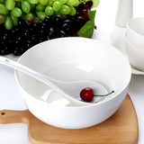 9 inch White Ceramic Round Dessert  Salad Serving Bowl One Piece High Quality Serveware