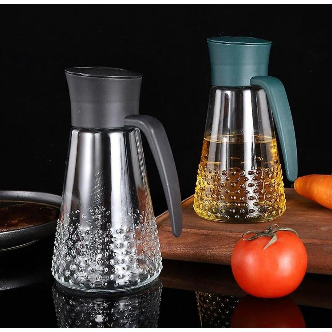 630ml Autoflip Oil Jar Easy Pour Design in Green & Black Oil dispenser Oil Dispensers